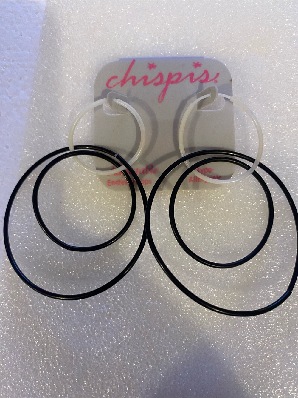 Chispis Black & White Triple Hoop Earrings